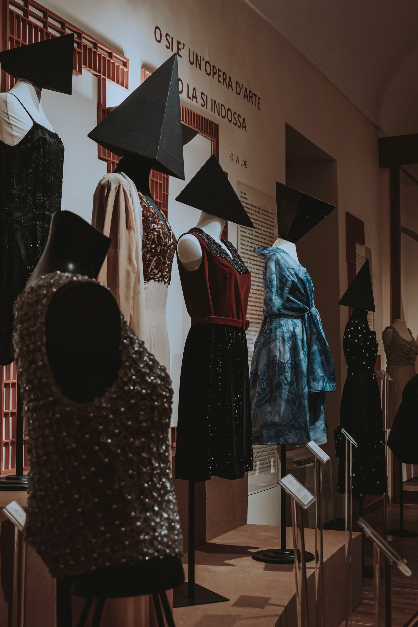 Garment collection displayed on mannequins