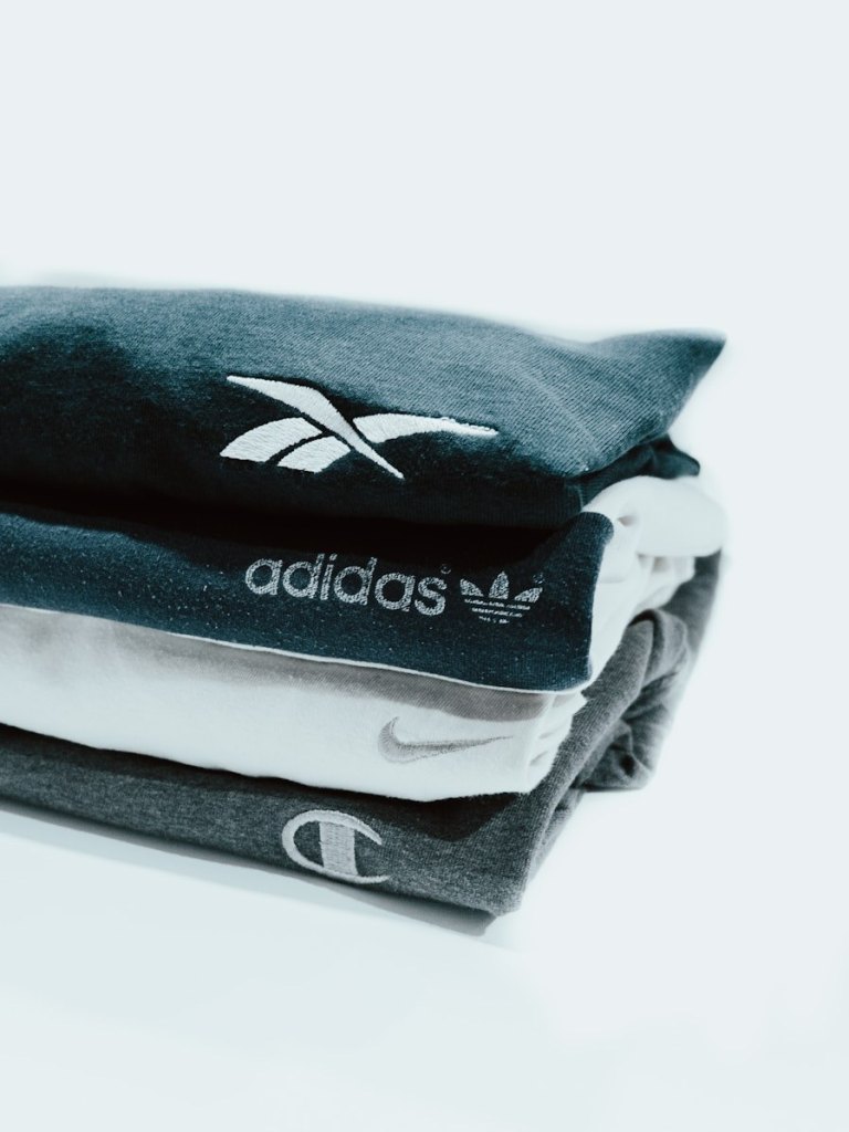 Stack of folded sportswear