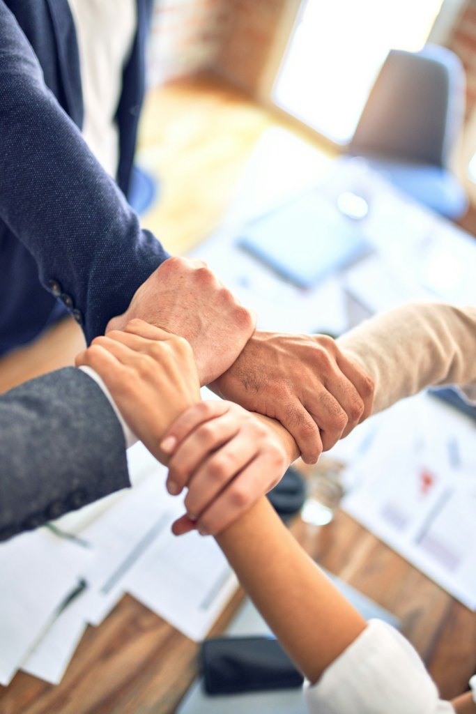 Partners joining hands