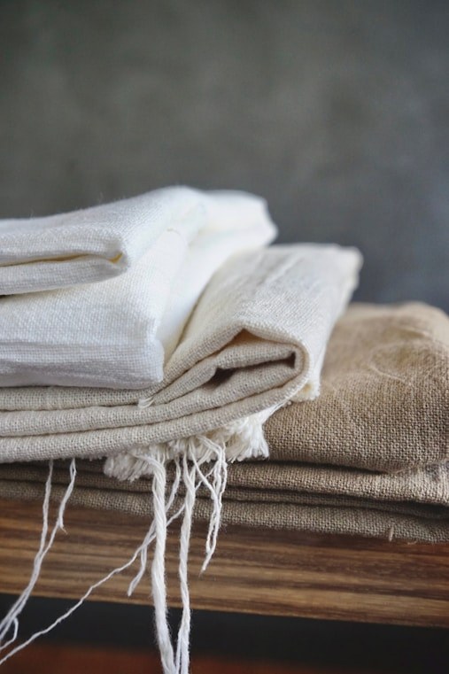 Folded linen fabrics
