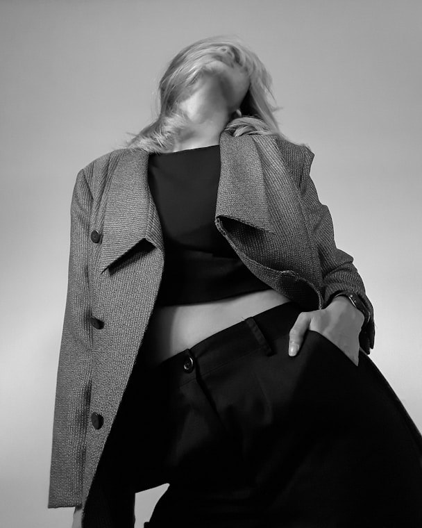 Model in an oversized coat
