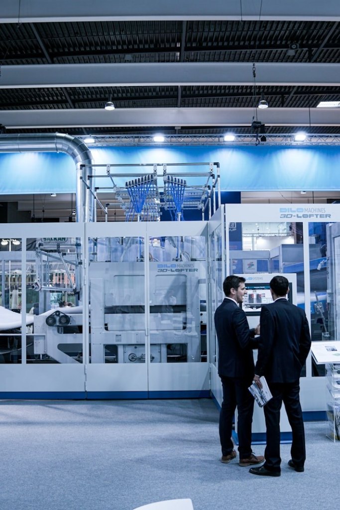 Managers in a ready-built factory