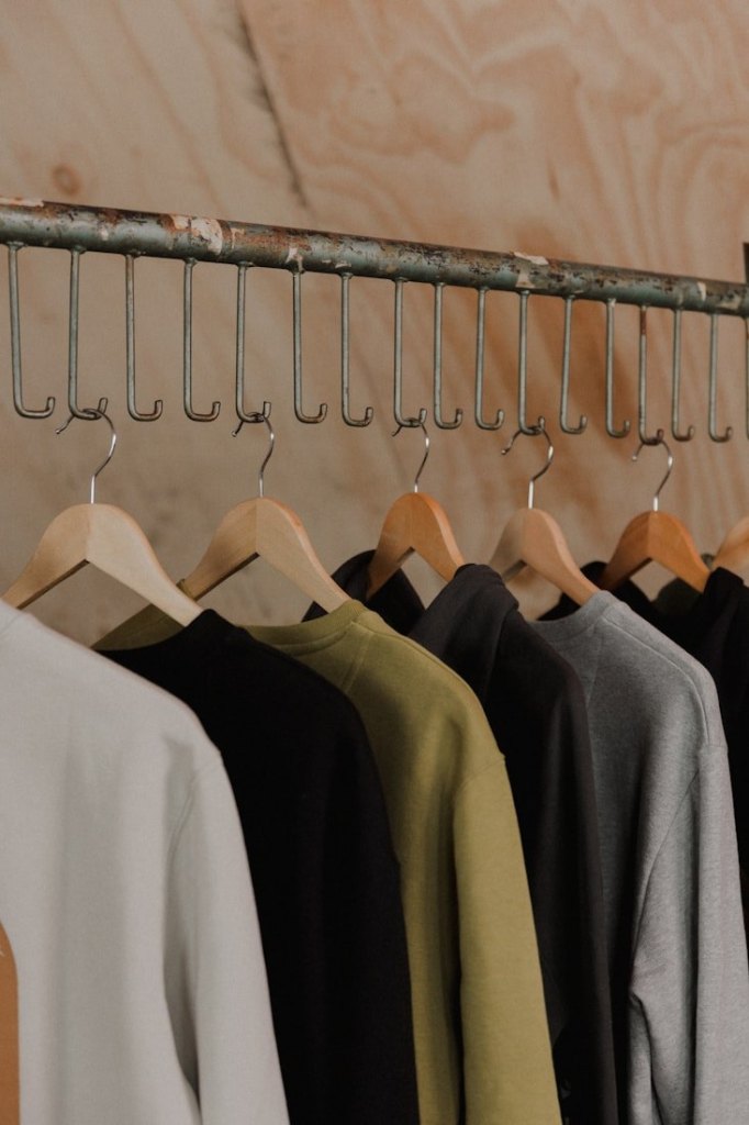 Blazers on a clothing rail