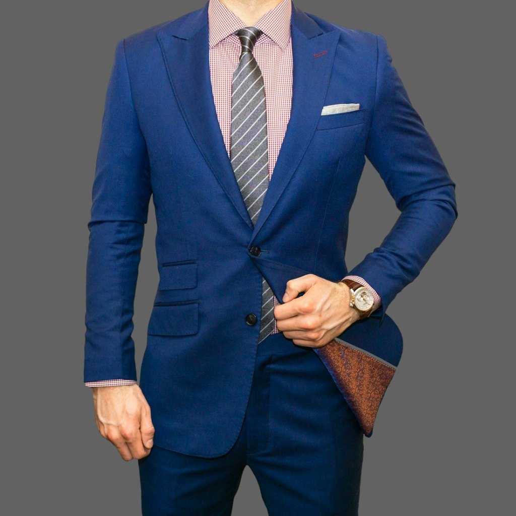 Man in a blue tailored suit
