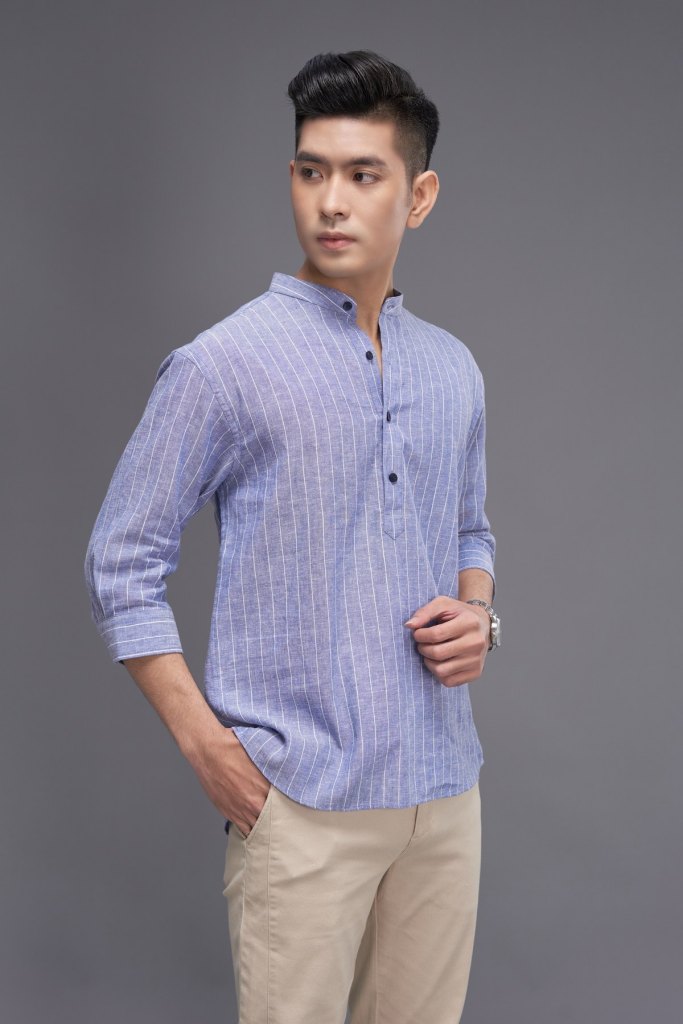Men striped casual shirt