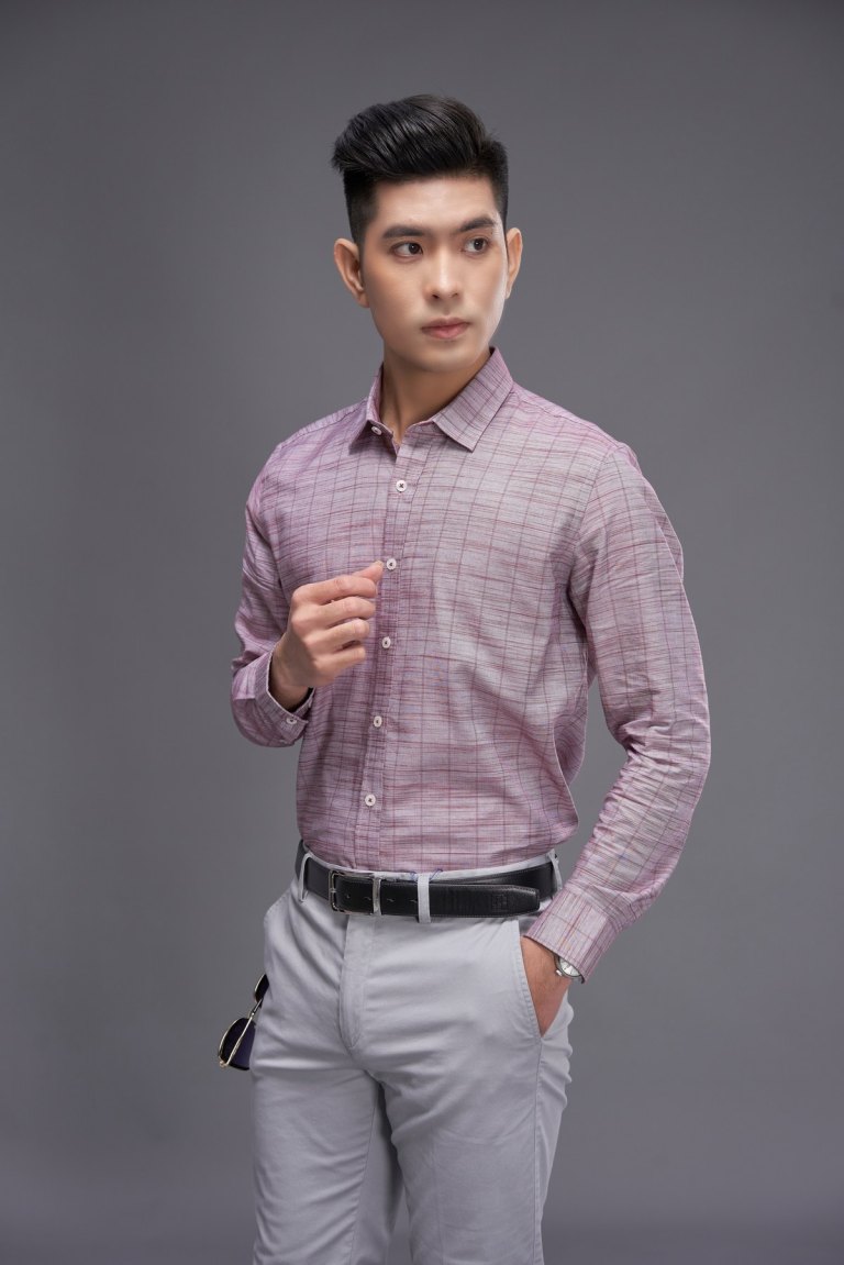 Men check shirt