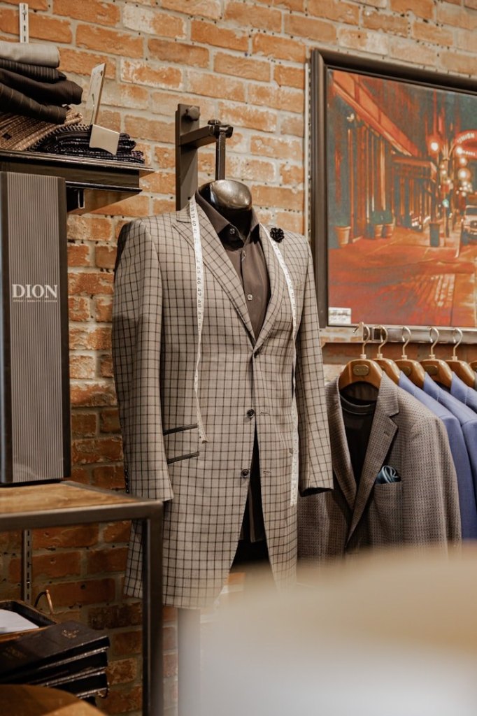 Check suit on a tailor mannequin
