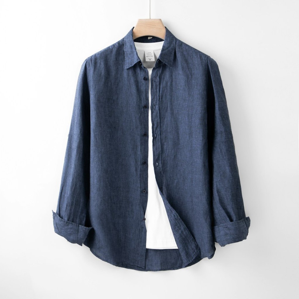 Denim shirt on a hanger